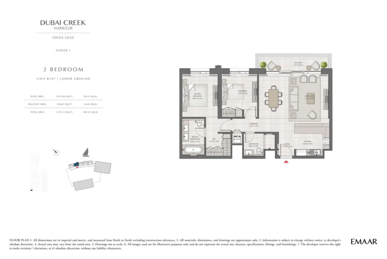 Creek Edge floor plan 2 BR · 1178 sqft