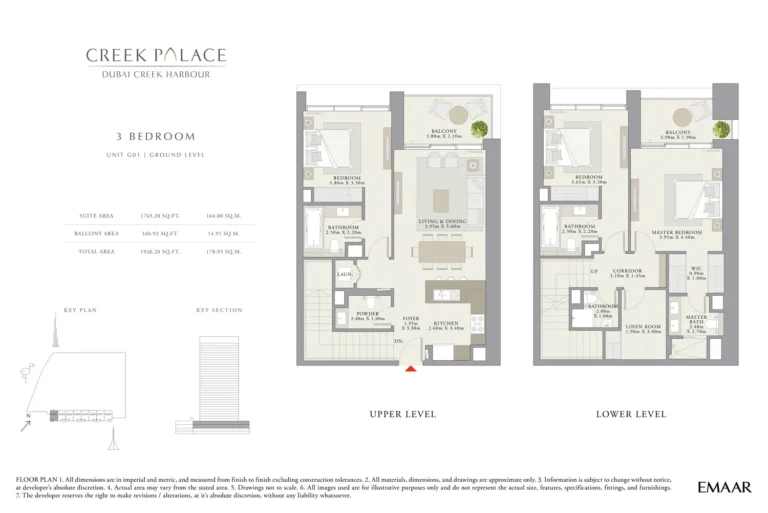 Creek Palace floor plan 3 BR · 1926 sqft
