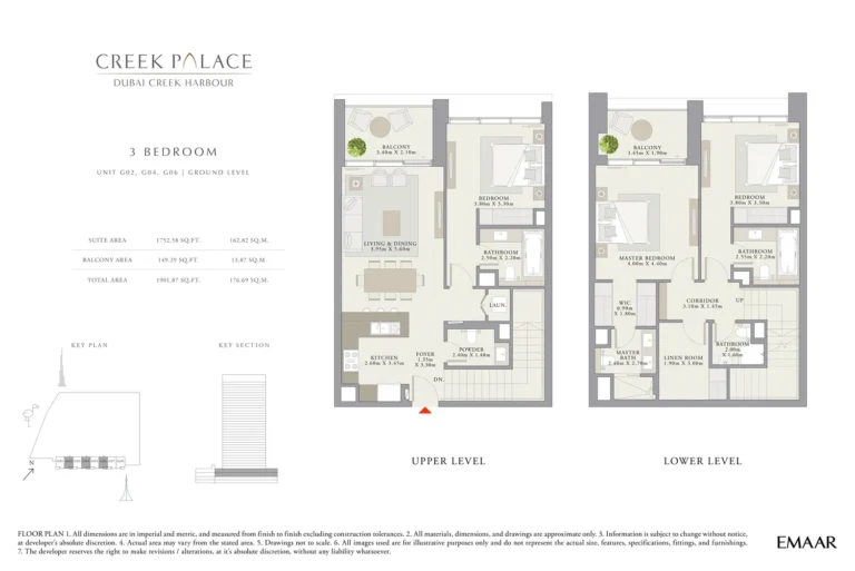 Creek Palace floor plan 3 BR · 1901 sqft