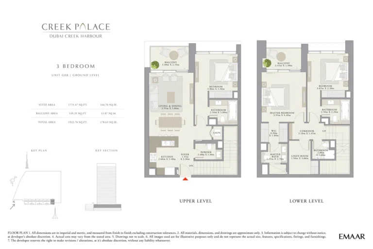 Creek Palace floor plan 3 BR · 1922 sqft