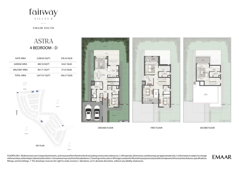 Fairway Villas 2 floor plan 4-спальн. · 3877 кв. фут
