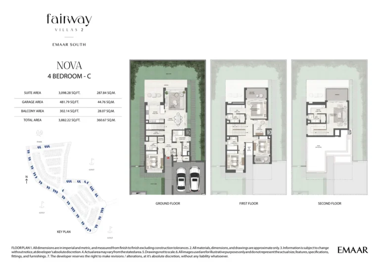 Fairway Villas 2 floor plan 4-спальн. · 3882 кв. фут