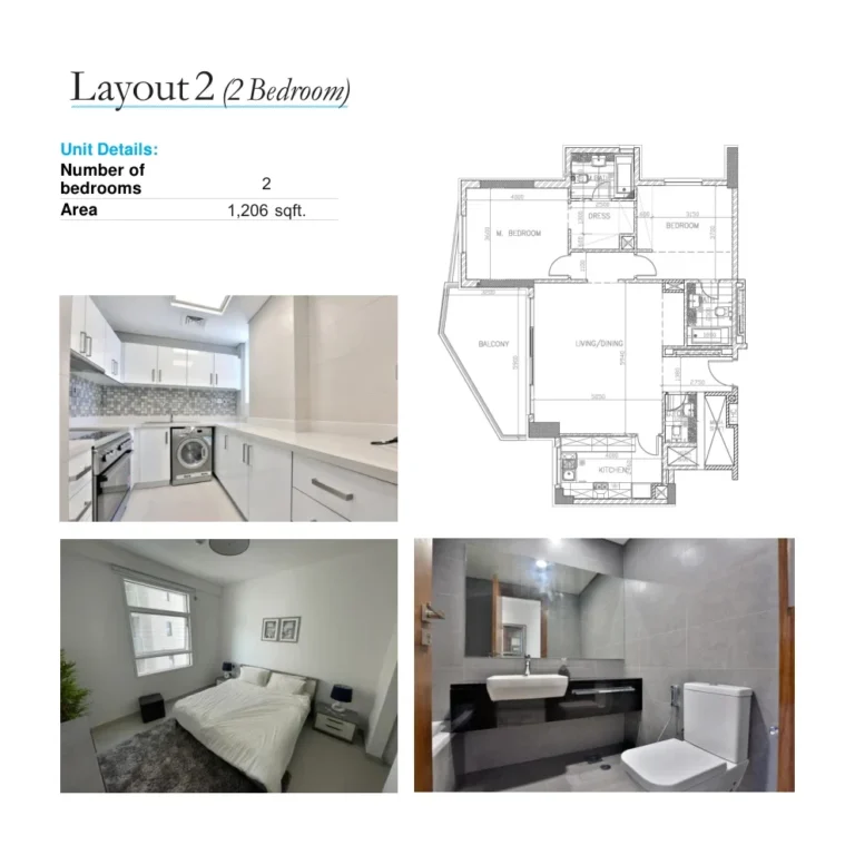Parkside floor plan 2-спальн. · 1206 кв. фут