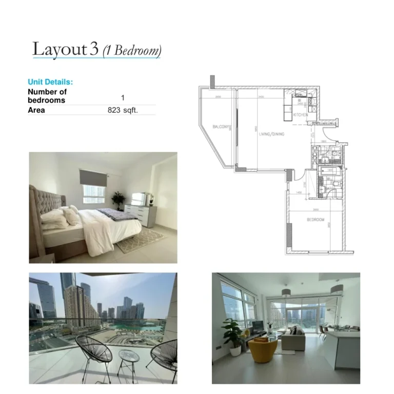 Parkside floor plan 1-спальн. · 823 кв. фут