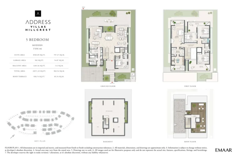 Address Villas Hillcrest floor plan 5 BR · 10371 sqft