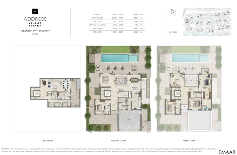 Address Villas – Tierra floor plan 4 BR · 7301 sqft