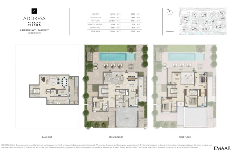 Address Villas – Tierra floor plan 4 BR · 7296 sqft