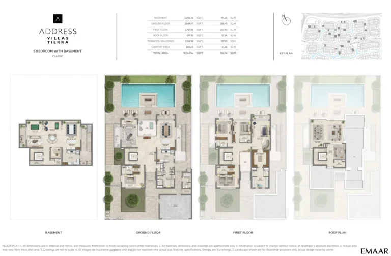 Address Villas – Tierra floor plan 5 BR · 10362 sqft