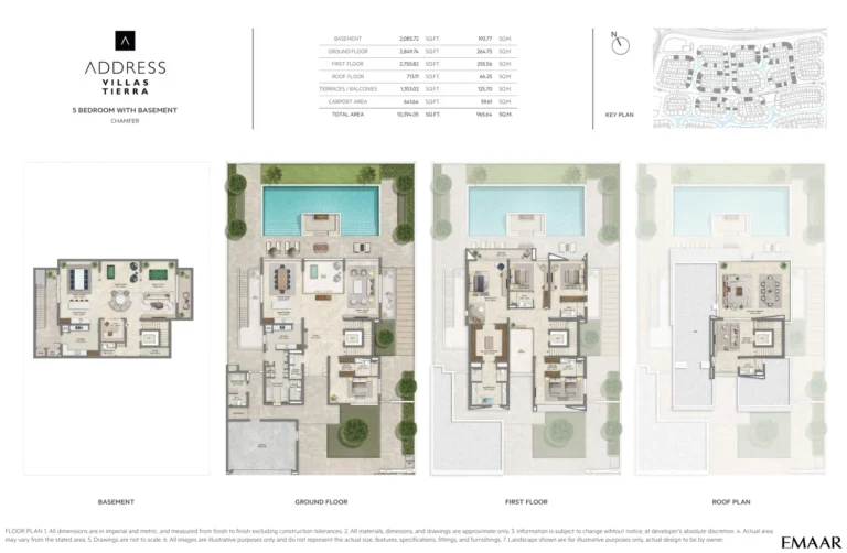 Address Villas – Tierra floor plan 5 BR · 10394 sqft