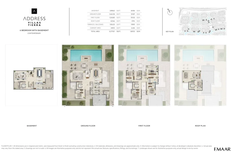 Address Villas – Tierra floor plan 6 BR · 12777 sqft