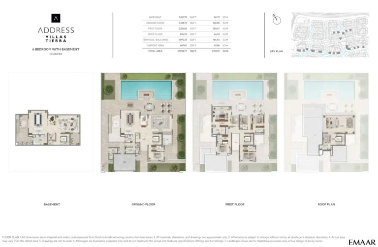 Address Villas – Tierra floor plan 6 BR · 12958 sqft