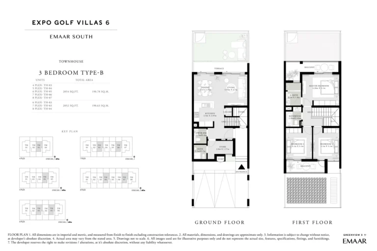 EXPO GOLF VILLAS 6 floor plan 3 BR · 2054 sqft