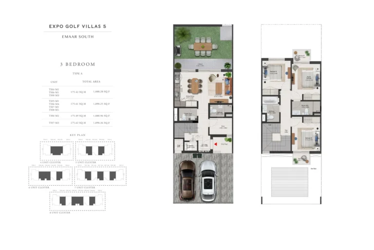 Expo Golf Villas – Phase V floor plan 3 BR · 1888 sqft