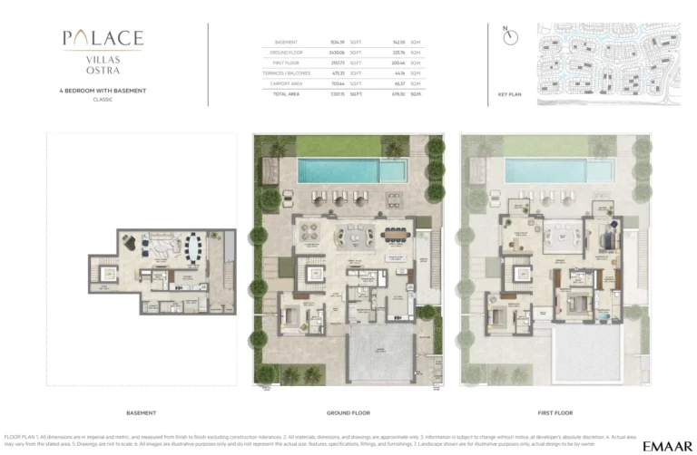 Palace Villas – Ostra at The Oasis floor plan 4 BR · 7301 sqft