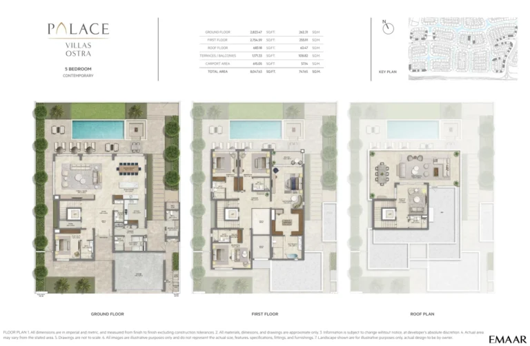 Palace Villas – Ostra at The Oasis floor plan 5 BR · 8047 sqft