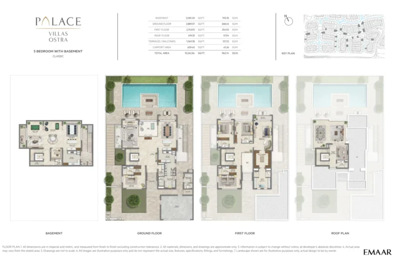 Palace Villas – Ostra at The Oasis floor plan 5 BR · 10362 sqft