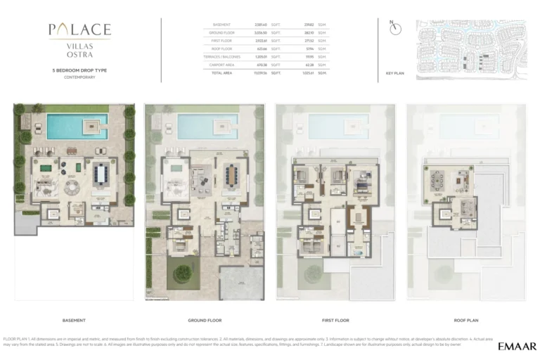 Palace Villas – Ostra at The Oasis floor plan 5 BR · 11039 sqft
