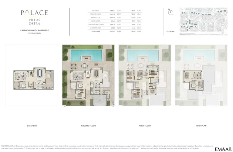Palace Villas – Ostra at The Oasis floor plan 6 BR · 12777 sqft