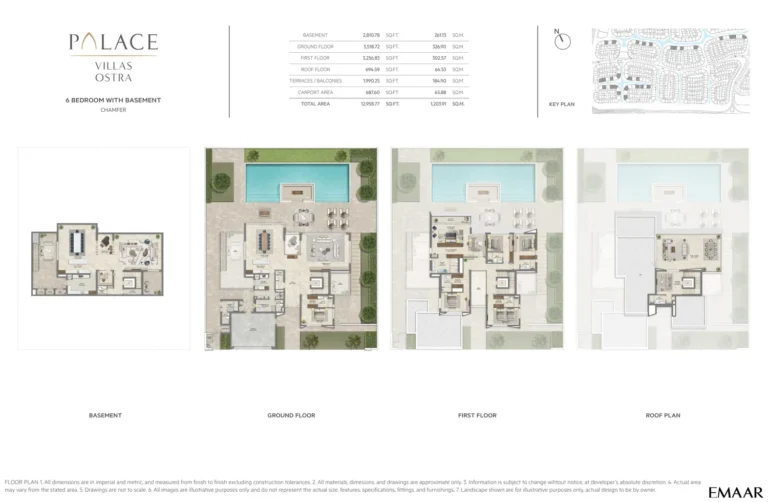 Palace Villas – Ostra at The Oasis floor plan 6 BR · 12958 sqft