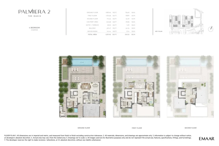 Palmiera 2 at The Oasis floor plan 4-спальн. · 5871 кв. фут