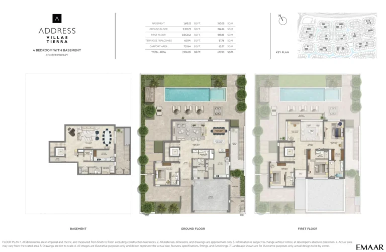The Oasis — Address Villas — Tierra floor plan 4-спальн. · 7296 кв. фут