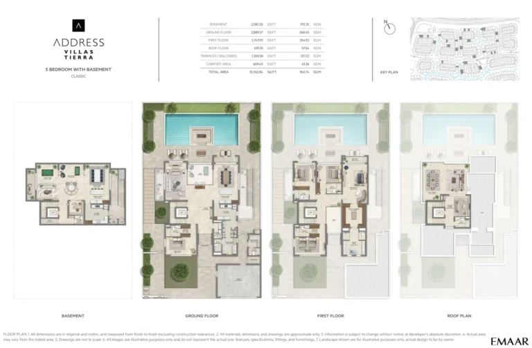 The Oasis — Address Villas — Tierra floor plan 5-спальн. · 10362 кв. фут