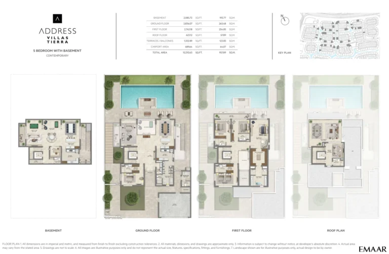 The Oasis — Address Villas — Tierra floor plan 5-спальн. · 10310 кв. фут