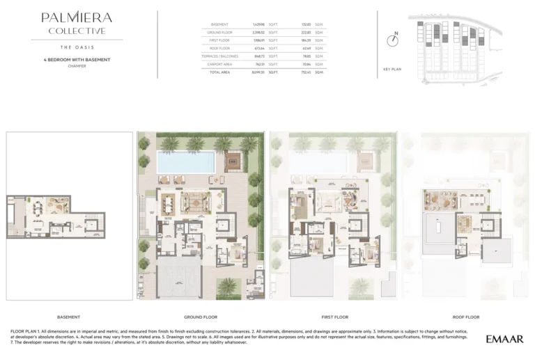 The Oasis — Palmiera Collective floor plan 4-спальн. · 8099 кв. фут