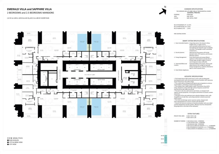 Burj Binghatti Jacob & Co. Residences floor plan 2 BR