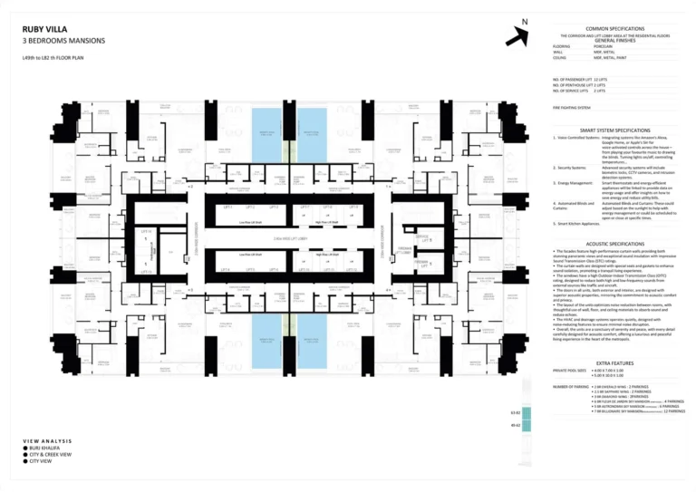 Burj Binghatti Jacob & Co. Residences floor plan 3 BR