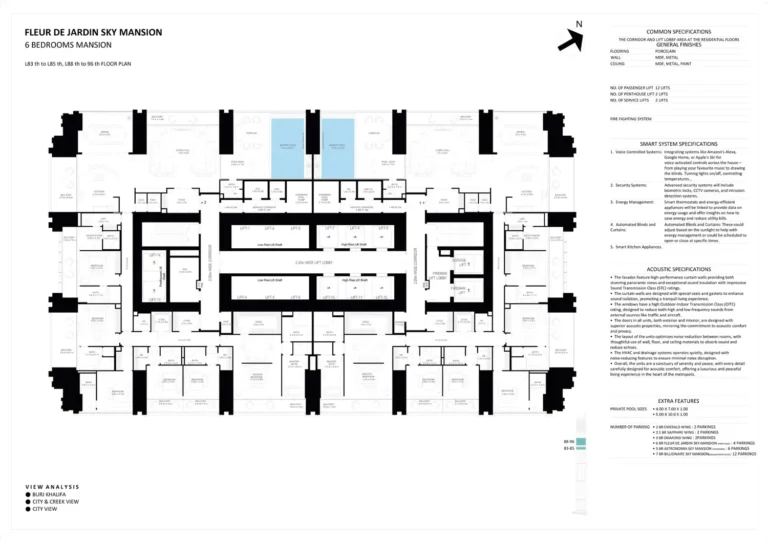 Burj Binghatti Jacob & Co. Residences floor plan 6 BR