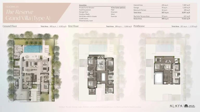 Alaya floor plan 7 BR · 8891 sqft