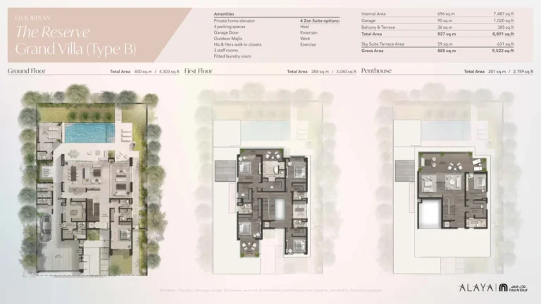 Alaya floor plan 7 BR · 8891 sqft