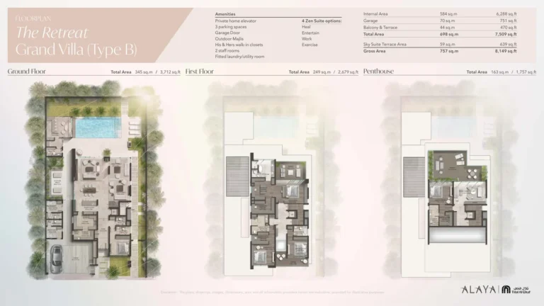 Alaya floor plan 6 BR · 7509 sqft