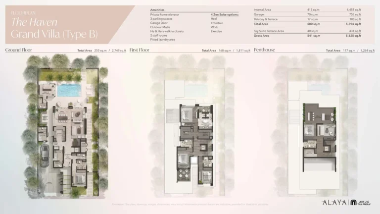 Alaya floor plan 5 BR · 5394 sqft