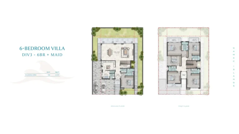Damac Islands 2 – Cuba floor plan 6 BR · 4440 sqft