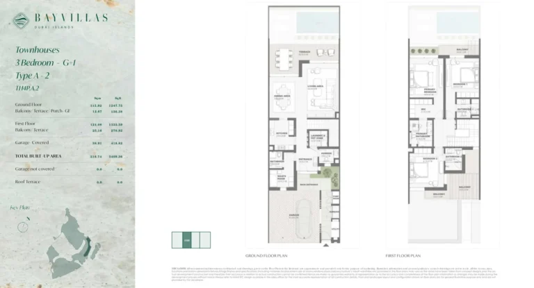 Bay Villas — Dubai Islands floor plan 3-спальн. · 3409 кв. фут