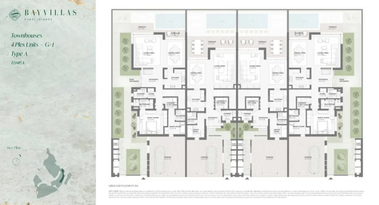 Bay Villas — Dubai Islands floor plan 4-спальн.