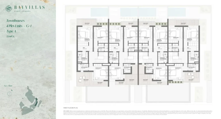 Bay Villas — Dubai Islands floor plan 4-спальн.