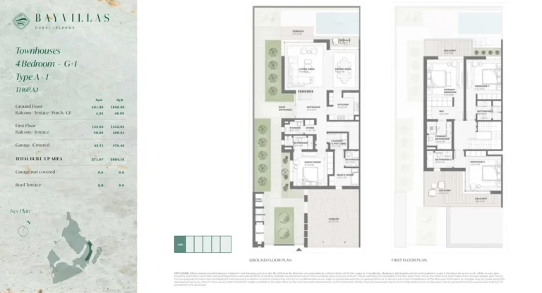 Bay Villas — Dubai Islands floor plan 4-спальн. · 3994 кв. фут