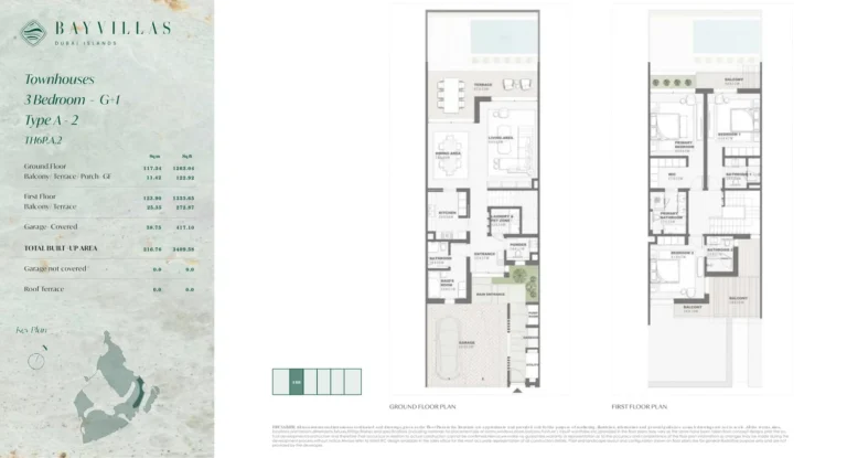 Bay Villas — Dubai Islands floor plan 3-спальн. · 3409 кв. фут