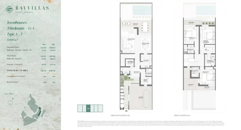 Bay Villas — Dubai Islands floor plan 3-спальн. · 3431 кв. фут