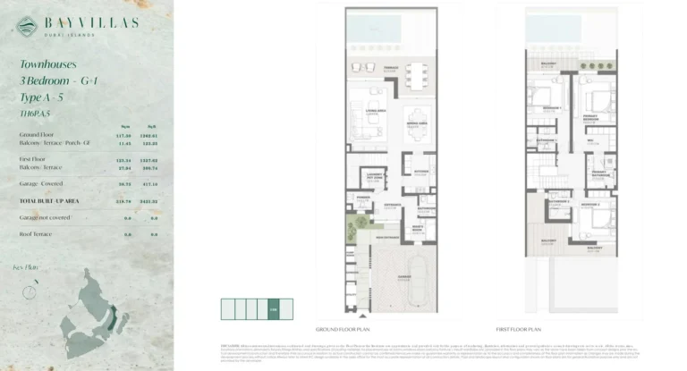 Bay Villas — Dubai Islands floor plan 3-спальн. · 3431 кв. фут