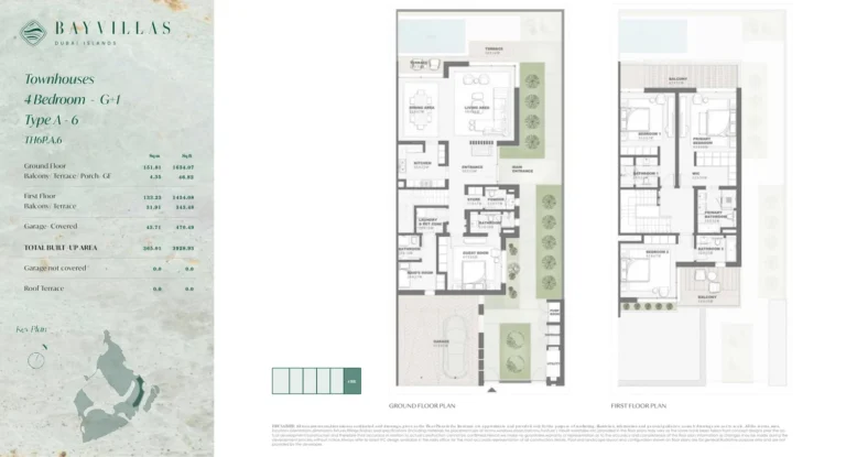 Bay Villas — Dubai Islands floor plan 4-спальн. · 3928 кв. фут