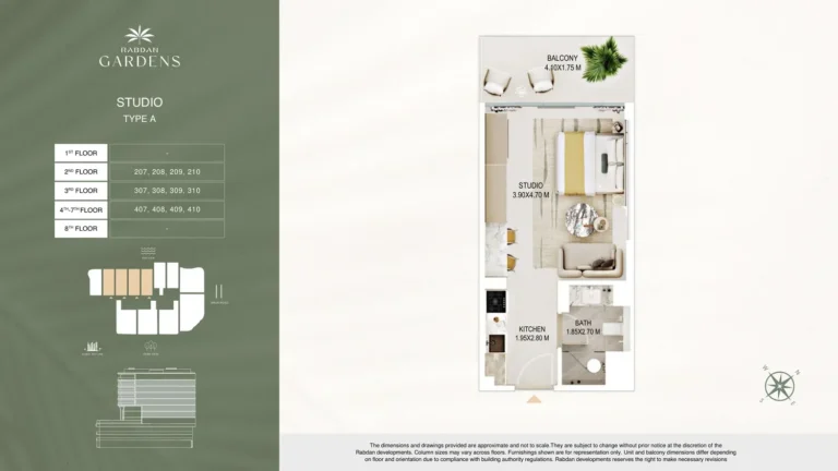 Rabdan Gardens floor plan Studio