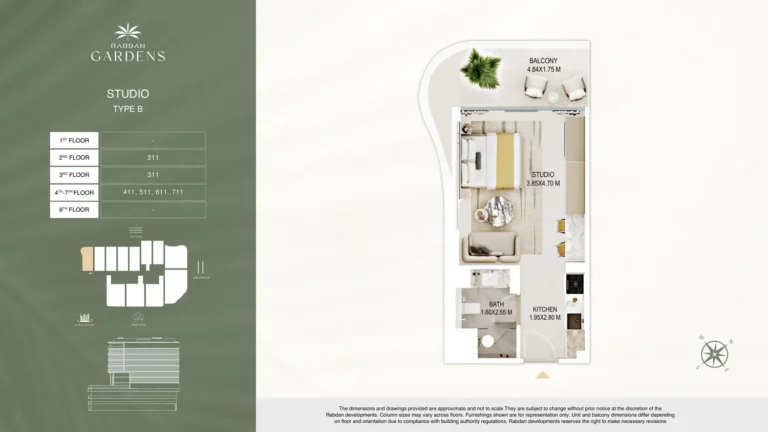 Rabdan Gardens floor plan Studio