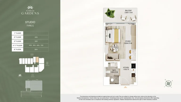 Rabdan Gardens floor plan Studio