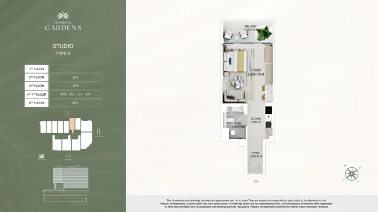 Rabdan Gardens floor plan Studio
