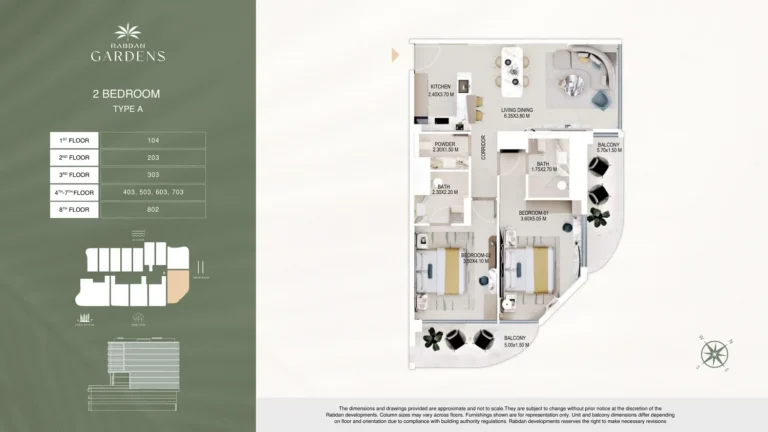 Rabdan Gardens floor plan 2 BR