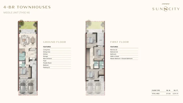 Damac Sun City floor plan 4 BR · 2319 sqft